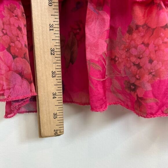 Vintage Bella Amore Women's Small Pink Ruffled Tiered 100% Silk Mini Dress Italy - Picture 12 of 16